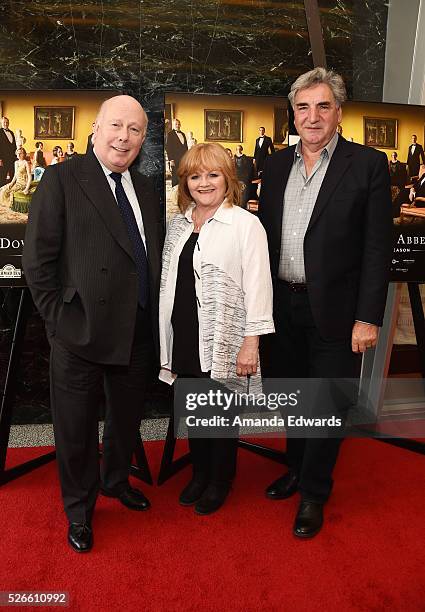 Creator, writer and executive producer Julian Fellowes, actress Lesley Nicol and actor Jim Carter attend the "Downton Abbey" For Your Consideration...