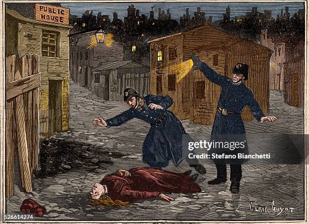 Street in Whitechapel: the last crime of Jack the Ripper, from 'Le Petit Parisien', 1891