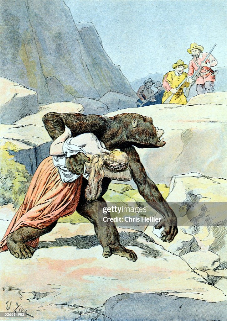 Bigfoot or Sasquatch Kidnapping Woman US 1897