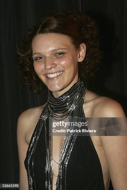 Model Chloe Wilson attends the third ASTRA Awards at Wharf 8, Walsh Bay on April 20, 2005 in Sydney, Australia. The ASTRA Awards recognise the talent...