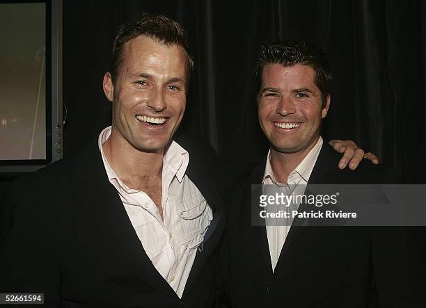 Presenters Peter Evans and Brendan Moar attend the third ASTRA Awards at Wharf 8, Walsh Bay on April 20, 2005 in Sydney, Australia. The ASTRA Awards...