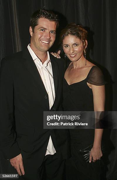 Presenters Peter Evans and Shannon Fricke attend the third ASTRA Awards at Wharf 8, Walsh Bay on April 20, 2005 in Sydney, Australia. The ASTRA...