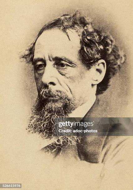 Charles Dickens , English writer born in Landport . Ca. 1865.