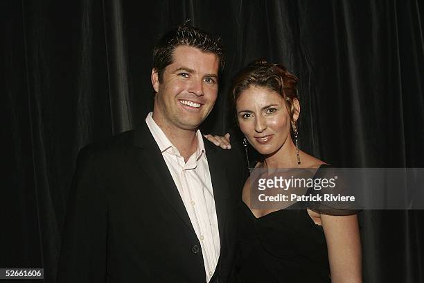 Presenters Peter Evans and Shannon Fricke attend the third ASTRA Awards at Wharf 8, Walsh Bay on April 20, 2005 in Sydney, Australia. The ASTRA...