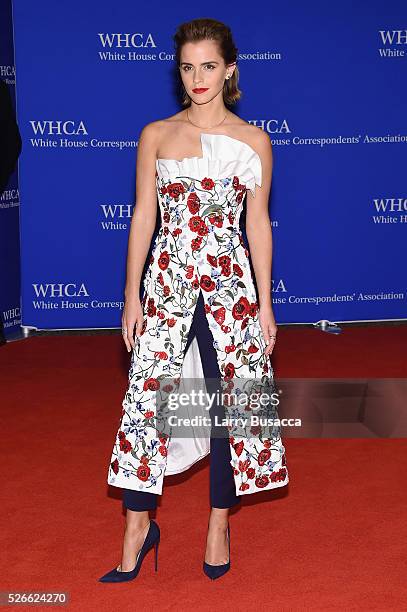 Actress Emma Watson attends the 102nd White House Correspondents' Association Dinner on April 30, 2016 in Washington, DC.