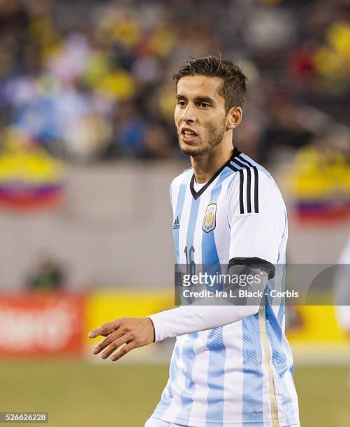 Argentina National Team player Ricardo Alvarez during the Gillette International Soccer Series match between Argentina and Ecuador. The match ended...