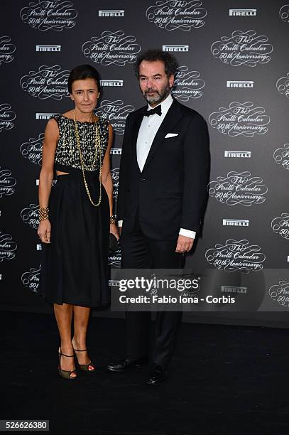 Francesca Ruffini and Remo Ruffini attend the Pirelli Calendar 50th Anniversary event on November 21, 2013 in Milan, Italy