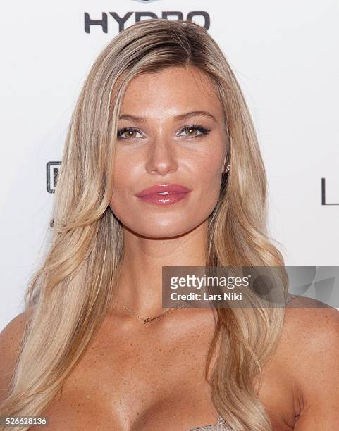Samantha Hoopes attends the "Sports Illustrated Swimsuit 2016" - NYC VIP Press Event at the Time Inc. Building in New York City. �� LAN