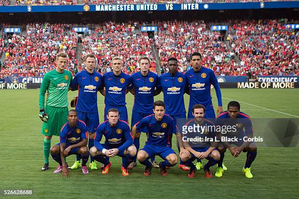 Manchester United starting team includes Phil Jones , Jonny Evans , Juan Mata , Wayne Rooney , Chris Smalling , Anders Lindegaard , Ashley Young ,...