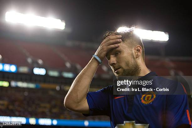 Manchester United player Luke Shaw during Soccer, 2014 Guinness International Champions Cup Match between Manchester United and Inter Milan on July...