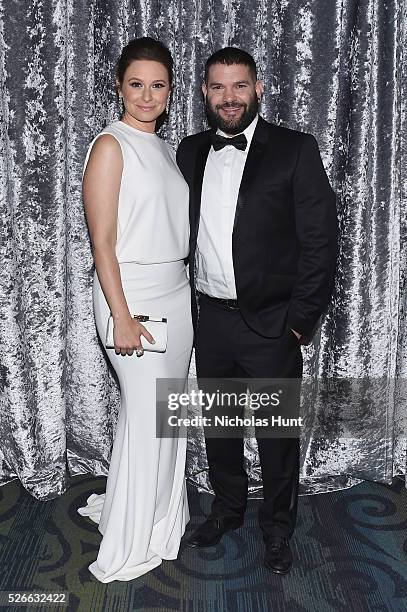 Actors Katie Lowes and Guillermo D��az attend the Yahoo News/ABC News White House Correspondents' Dinner Pre-Party at Washington Hilton on April 30,...