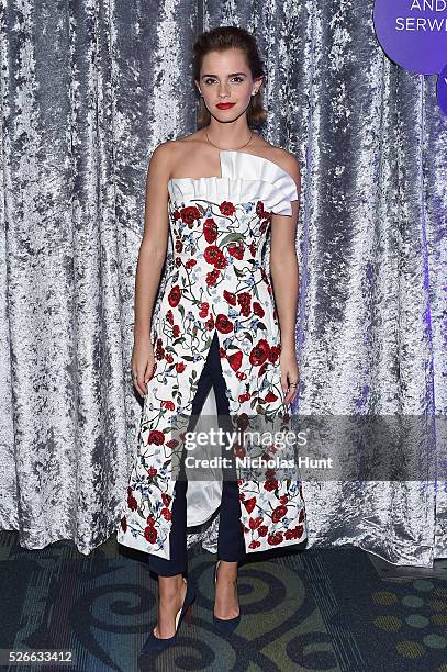 Actress Emma Watson attends the Yahoo News/ABC News White House Correspondents' Dinner Pre-Party at Washington Hilton on April 30, 2016 in...