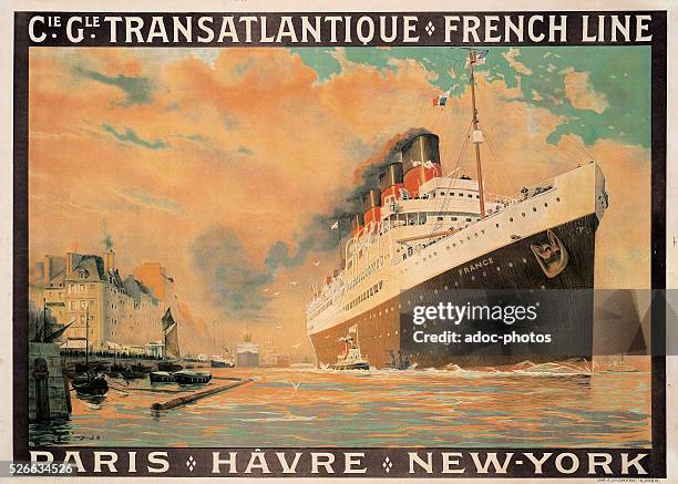 Poster of the Compagnie g��n��rale transatlantique. Ca. 1920.