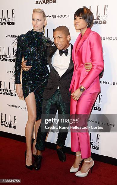 Kaolina Kurkova, Pharrell Williams and girlfriend attend the"Elle Style Awards" at One Embankment.