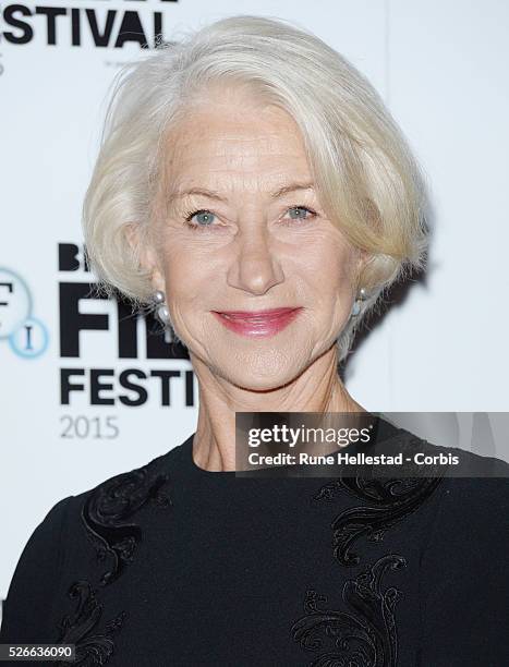 Helen Mirren attends a photo call for Trumbo at London Film Festival at The Corinthia Hotel.