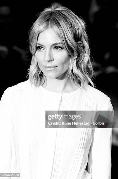 Sienna Miller attends the premiere of High Rise at London Film Festival at Odeon, Leicester Square.