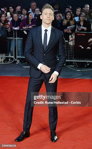 Tom Hiddleston attends the premiere of High Rise at London Film Festival at Odeon, Leicester Square.