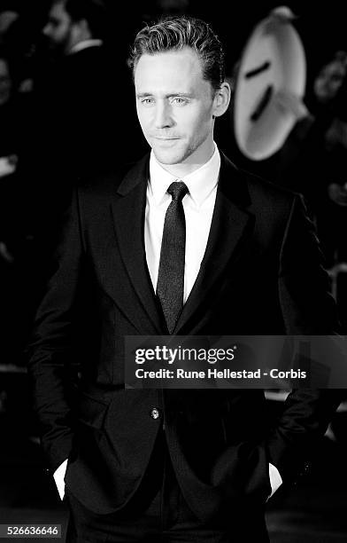 Tom Hiddleston attends the premiere of High Rise at London Film Festival at Odeon, Leicester Square.