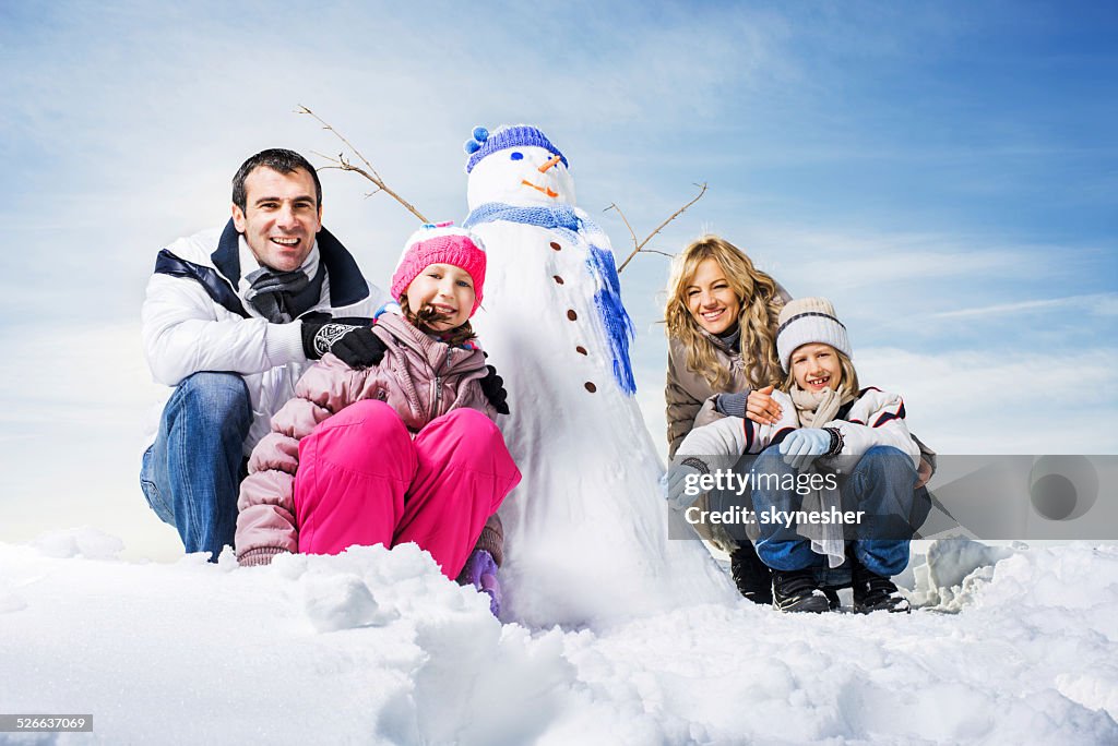 Familie winter-Porträt.