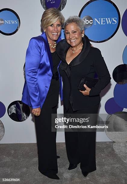 Author Suze Orman and Kathy Travis attend the Yahoo News/ABC News White House Correspondents' Dinner Pre-Party at Washington Hilton on April 30, 2016...