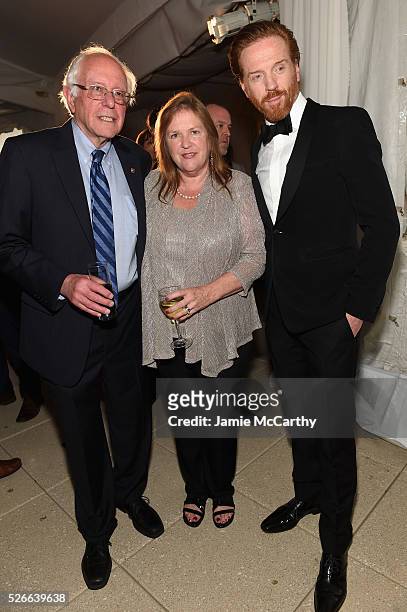 Senator Bernie Sanders, Jane Sanders, and Damian Lewis attend the Atlantic Media's 2016 White House Correspondents' Association Pre-Dinner Reception...