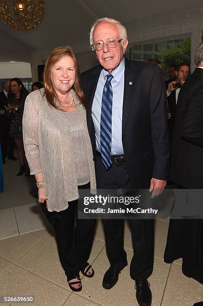 Jane Sanders and Senator Bernie Sanders attend the Atlantic Media's 2016 White House Correspondents' Association Pre-Dinner Reception at Washington...