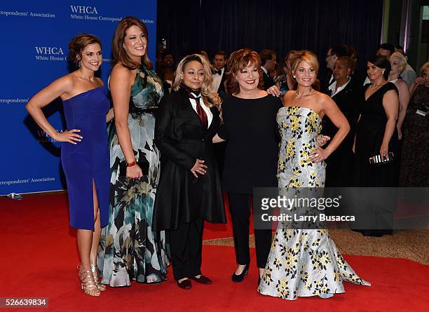 The cast of The View Paula Faris, Michelle Collins, Raven- Symone, Joy Behar and Candace Cameron-Bure attend the 102nd White House Correspondents'...