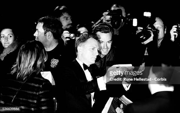 Daniel Craig attends the premiere of Spectre at Royal Albert Hall.