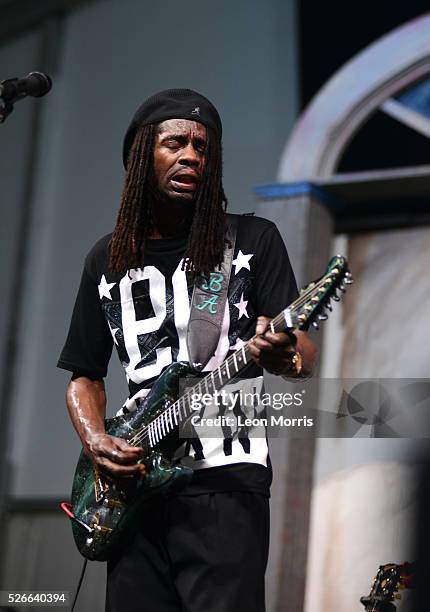 Bern ard Allison performs on stage at the New Orleans Jazz and Heritage Festival on April 28, 2016 in New Orleans, Louisiana.