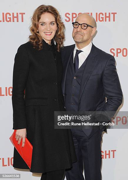 Stanley Tucci and Felicity Blunt attend the premiere of Spotlight at Curzon Mayfair.