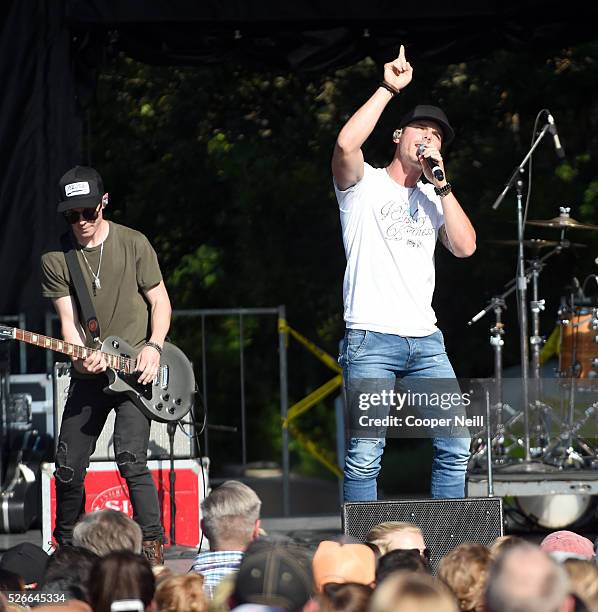 Singer Granger Smith performs live during the 2016 Daytime Village at the iHeartCountry Festival at The Frank Erwin Center on April 30, 2016 in...