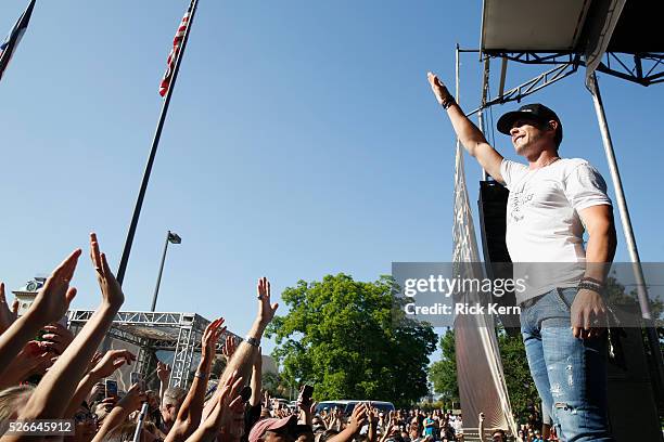 Singer Granger Smith performs live during the 2016 Daytime Village at the iHeartCountry Festival at The Frank Erwin Center on April 30, 2016 in...