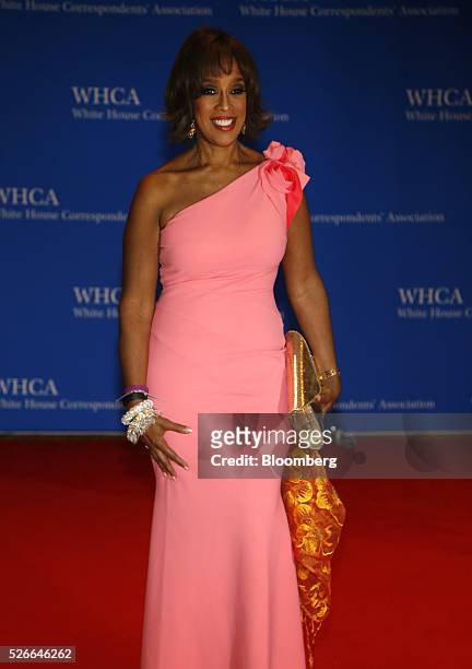 Personality Gayle King arrives for the White House Correspondents' Association dinner in Washington, D.C., U.S., on Saturday, April 30, 2016. The...