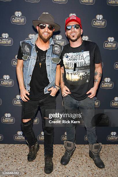 Singers Preston Brust and Chris Lucas of LOCASH attend the 2016 Daytime Village at the iHeartCountry Festival at The Frank Erwin Center on April 30,...