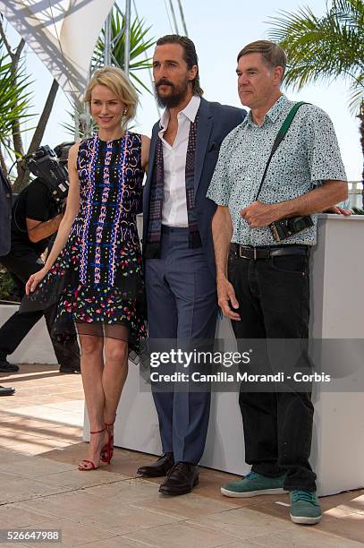 Gua Van Sant, Naomi Watts and Matthew McConaughey at the photocall of "Sea of trees " at the 68th Cannes International Film Festival in Cannes,...