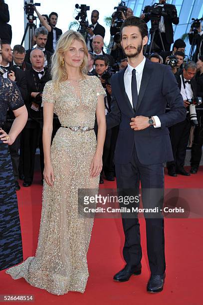 Melanie Laurent and Pierre Niney at the premiere of "Inside out " at the 68th Cannes International Film Festival in Cannes, France.