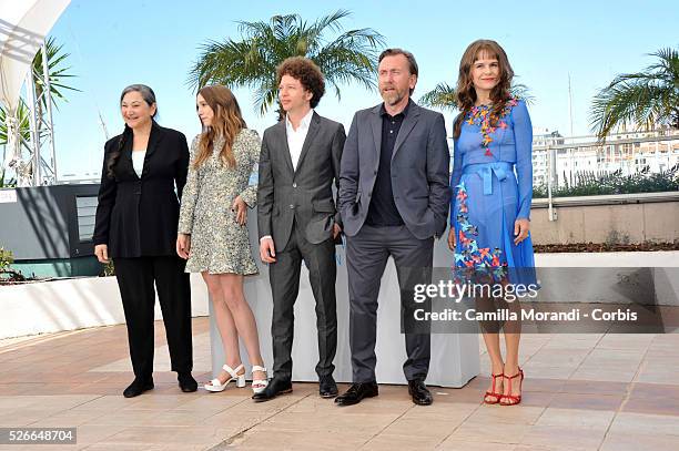 Tim Roth, Michel Franco, Nailea Norvind, Sarah Sutherland and Robin Bartlett at the photocall of "Chronic " at the 68th Cannes International Film...