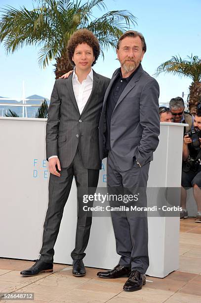 Michel Franco and Tim Roth at the photocall of "Chronic " at the 68th Cannes International Film Festival in Cannes, France.