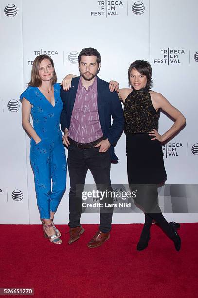 Lindsay Burdge, Kentucker Audley and Eleonore Hendricks attend the "Come Down Molly" New York premiere during the 2015 Tribeca Film Festival at Regal...