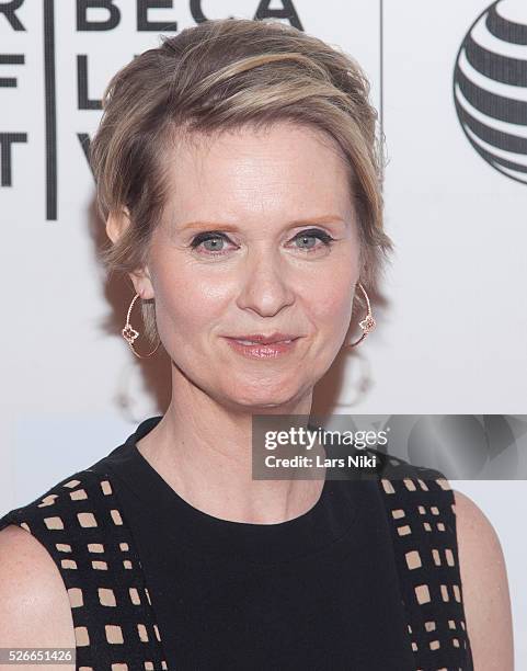 Cynthia Nixon attends "The Adderall Diaries" premiere during the 2015 Tribeca Film Festival at the BMCC in New York City. �� LAN