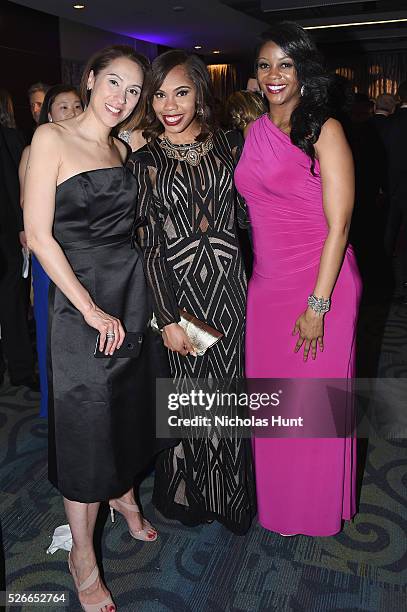 Jill Hudson, Danielle Cadet and Kelley Evans attend the Yahoo News/ABC News White House Correspondents' Dinner Pre-Party at Washington Hilton on...