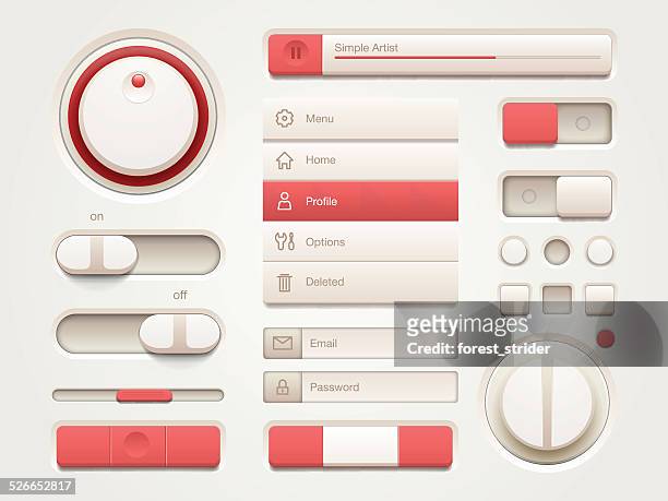 mobile user interface set - 3 d button stock illustrations
