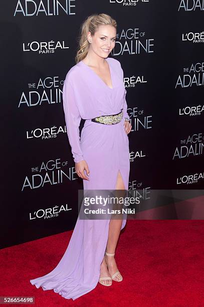 Lindsey Vonn attends "The Age of Adaline" New York Premiere at the AMC Loews Lincoln Square 13 theater in New York City. �� LAN