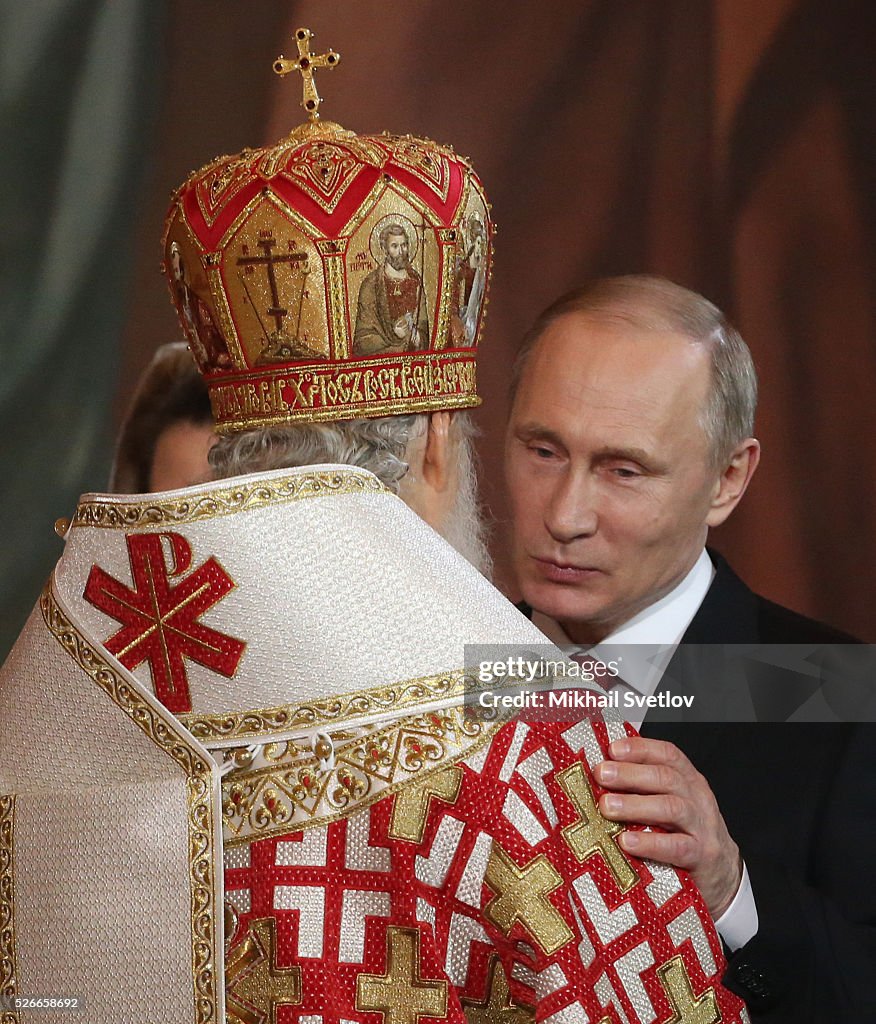 Orthodox Easter Service in Moscow