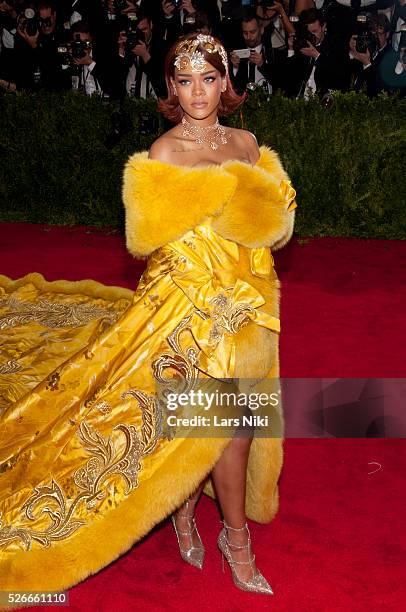 Rihanna attends "China: Through the Looking Glass" 2015 Costume Institute Benefit Gala - red carpet arrivals at the Metropolitan Museum of Art in New...