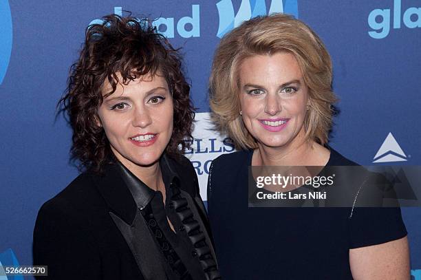 Kristen Henderson and Sarah Kate Ellis attend the "26th Annual GLAAD Media Awards" at the Waldorf Astoria in New York City. �� LAN