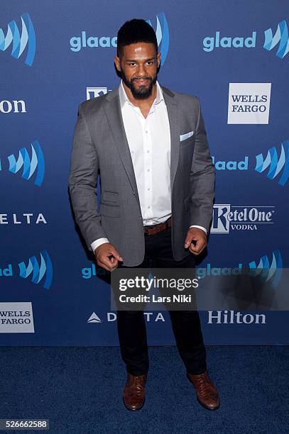 Darren Young attends the "26th Annual GLAAD Media Awards" at the Waldorf Astoria in New York City. �� LAN