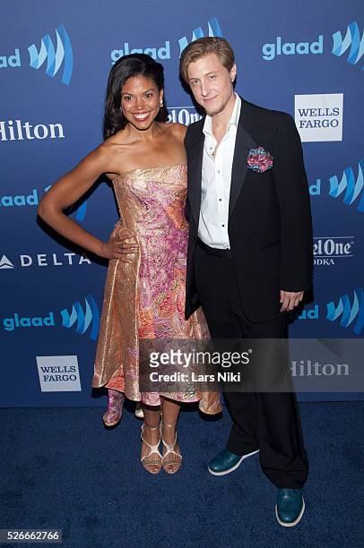 Karla Mosley and Scott Turner Schofield attend the "26th Annual GLAAD Media Awards" at the Waldorf Astoria in New York City. �� LAN