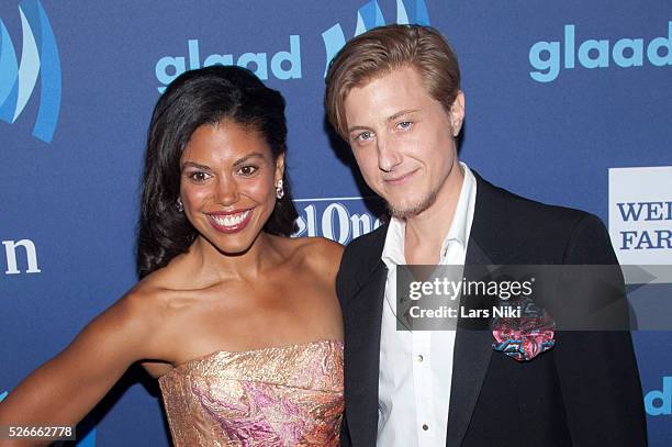 Karla Mosley and Scott Turner Schofield attend the "26th Annual GLAAD Media Awards" at the Waldorf Astoria in New York City. �� LAN