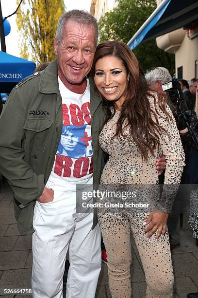 Patricia Blanco and Hugo Bachmaier during the 11th anniversary 'Highway to Helles' of 'Bachmaier Hofbraeu' in Munich on April 30, 2016 in Munich,...